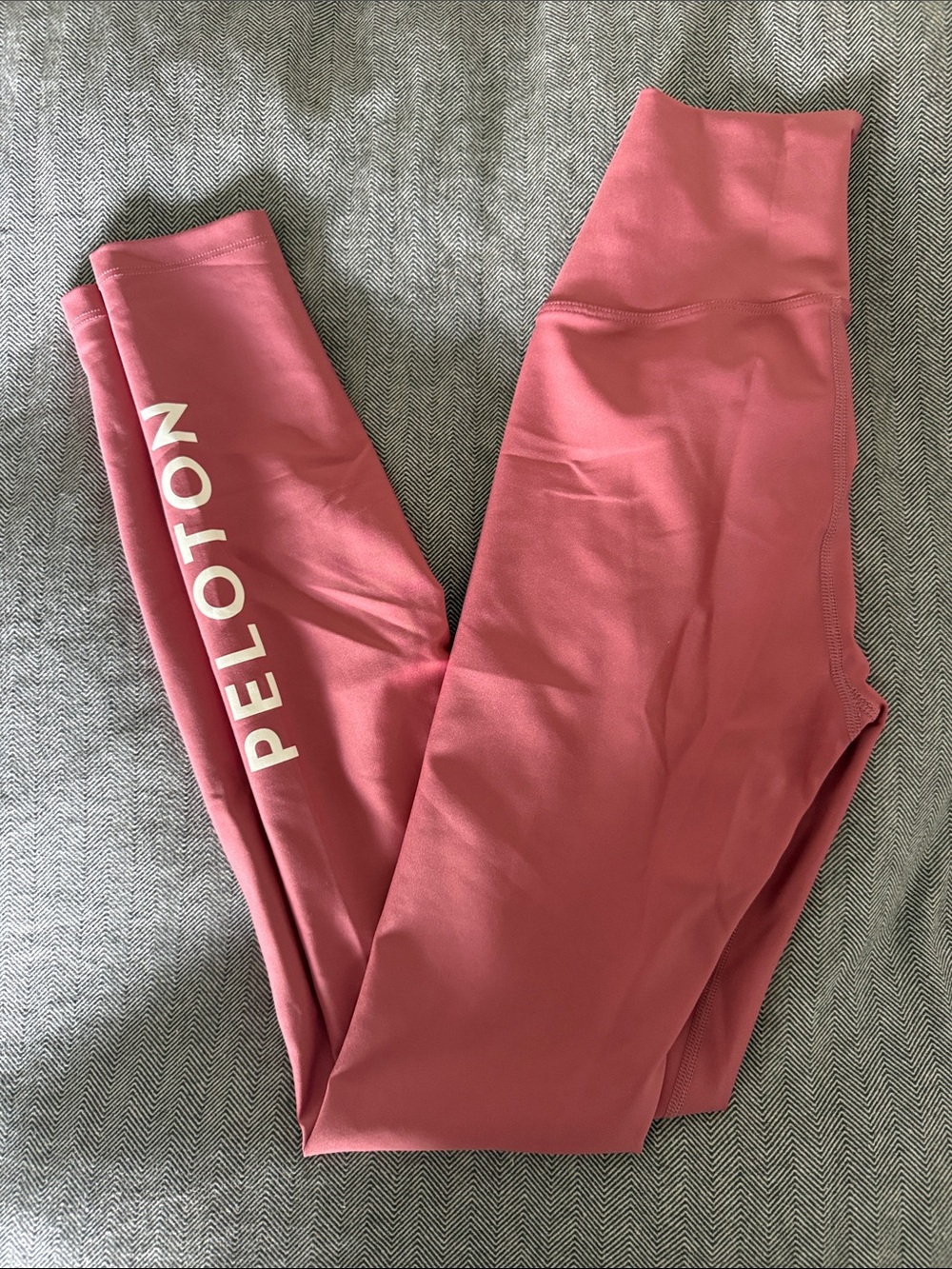 Peloton Pink High-Rise Leggings with White Logo